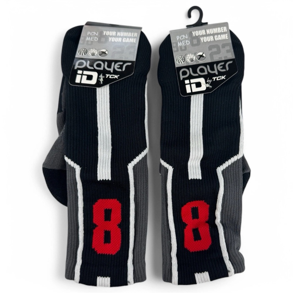 Player ID Jersey Number 88 Crew Socks by TCK Size Medium Black White 1 Pair